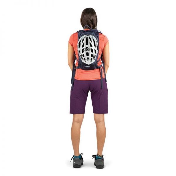 Woman Carrying Osprey Salida 12 Hydration Pack - Violet Pedals - Back View