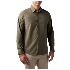 5.11 Igor Solid Long Sleeve Shirt - Ranger Green - Front Left Side 2