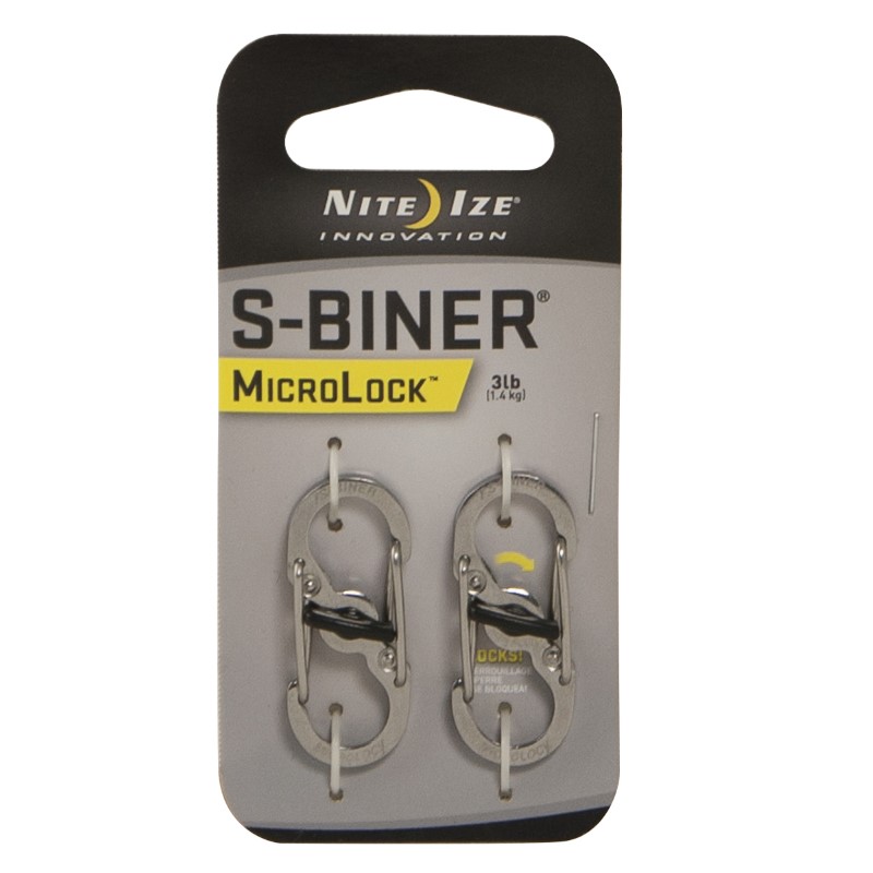 Nite Ize S-Biner Microlock Stainless Steel - 2 Pack - Stainless